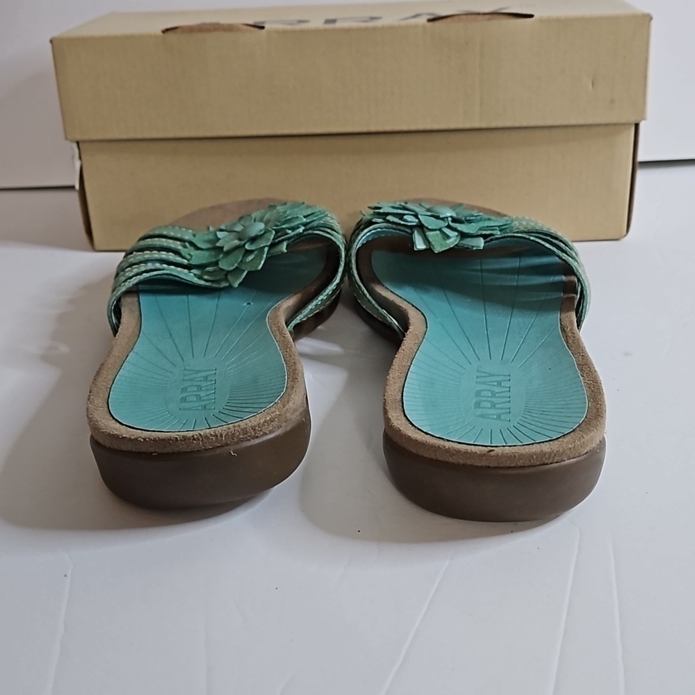 Array Maui Slide with Flower sz 7.5m Turquoise NIB - Picture 5 of 9